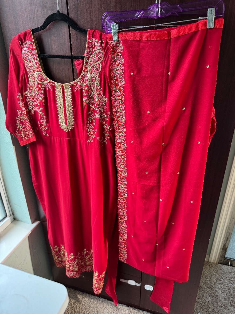 Partywear Kurti dupatta legging set